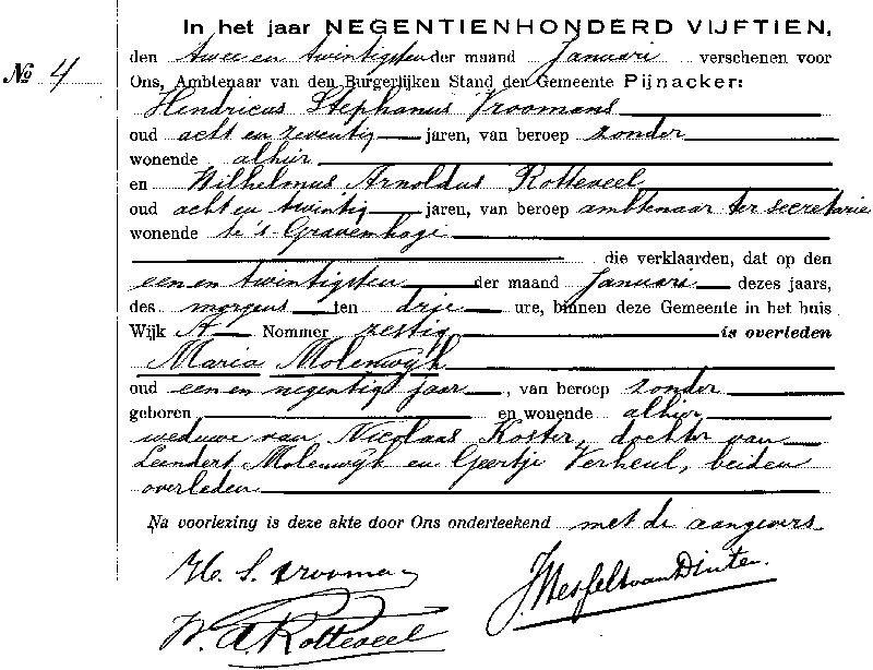 19150122 ovl akte 4 Maria Molenwijk wd Nicolaas Koster